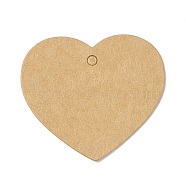 100Pcs Blank Kraft Paper Gift Tags, Heart, BurlyWood, 4.5x5x0.05cm, Hole: 3.5mm(CDIS-B001-17)