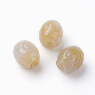 Natural Myanmar Jade/Burmese Jade European Beads, Large Hole Beads, Dyed, Oval, 14x13mm, Hole: 4mm(G-E418-38)