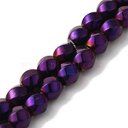 Electroplated Synthetic Magnetic Hematite Beads Strands, Faceted, Twist, Purple Plated, 8mm, Hole: 1.2mm, about 47pcs/strand, 15.75''(40cm)(G-I364-J01-03)