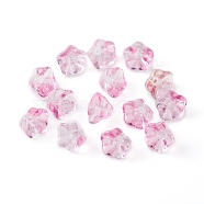 Electroplate Glass Beads, Trumpet Flower, Pink, 8.5x8x5.5mm, Hole: 1mm(EGLA-I012-B08)