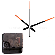 Plastic Long Shaft Clock Movement Mechanism, with Aluminum Pointer, Black, 56x56x16mm, Pin: 18.5x6mm(CLOC-PW0001-03C-01)