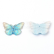 Resin Butterfly Pendant, DIY for Earrings, Light Sky Blue, 15x23x3mm, Hole: 1mm(CRES-TAC0003-10B)