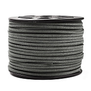 Faux Suede Cords, Faux Suede Lace, Flat, Slate Gray, 1/8 inch(3mm)x1.5mm, about 100yards/roll(91.44m/roll)(LW-S028-02-01)