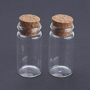 Glass Wishing Bottle, Bead Containers, with Cork Stopper, Clear, 55x24mm, Bottleneck: 20.5mm in diameter, Capactiy: 12ml(0.4 fl. oz)(AJEW-K017-01)
