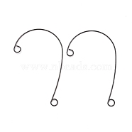 316 Stainless Steel Ear Cuff Findings, Climber Wrap Around Non Piercing Earring Findings with 2 Loop, Electrophoresis Black, 59x37x0.5mm, Hole: 4mm(STAS-H148-02B)