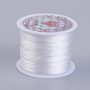 Flat Elastic Crystal String, Elastic Beading Thread, for Stretch Bracelet Making, White, 0.5mm, about 49.21 yards(45m)/roll(X-EW-P002-0.5mm-A34)