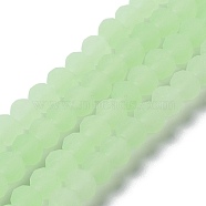 Imitation Jade Solid Color Glass Beads Strands, Faceted, Frosted, Rondelle, Pale Green, 10mm, Hole: 1mm(EGLA-A034-J10mm-MD01)