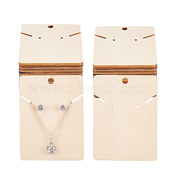 Wood Earring Display Card with Hanging Hole, Jewelry Display Cards for Earring Necklace Display, Rectangle, 8x6x0.3cm, 24pcs/set(DIY-WH0320-20F)