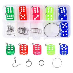 DIY Jewelry Set Making, Earring with Transparent Epoxy Resin Pendants, 316 Surgical Stainless Steel Earring Hooks and 304 Stainless Steel Leverback Earring Findings & Jump Rings, Mixed Color, 26Pcs/Box(DIY-YW0002-11)