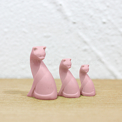 3 Sizes Resin Cat Miniature Ornaments, for Desk Living Room Home Garden Decoration, Misty Rose, 14~23x9~14x5~9mm, 3pcs/set(MIMO-PW0002-01A)