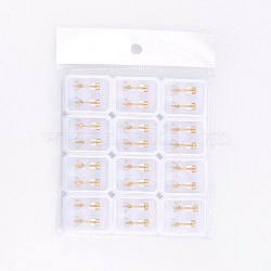 304 Stainless Steel Earlobe Plugs, Screw Back Earrings, with Glass Rhinestone, Square, Crystal, Golden, 3x3mm, Pin: 1mm, 12pairs/bag(EJEW-H362-06G-3mm)