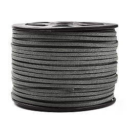Faux Suede Cords, Faux Suede Lace, Flat, Slate Gray, 1/8 inch(3mm)x1.5mm, about 100yards/roll(91.44m/roll)(LW-S028-02-01)