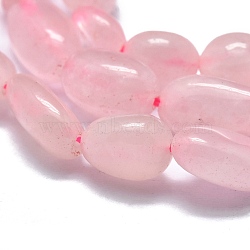 Natural Rose Quartz Beads Strands, Tumbled Stone, Nuggets, 10~11x7~8x5~6mm, Hole: 0.8mm, about 37pcs/Strand, 15.75 inch(40cm)(X-G-O186-B-09)