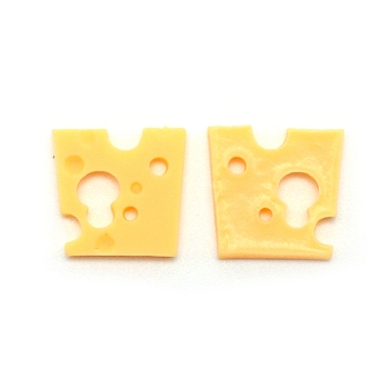 Opaque Resin Cabochons, Play Food, Imitation Food, Cheese, Gold, 20x20x3mm