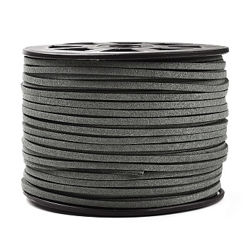Faux Suede Cords, Faux Suede Lace, Flat, Slate Gray, 1/8 inch(3mm)x1.5mm, about 100yards/roll(91.44m/roll)