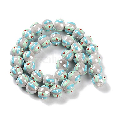 Light Grey Round Porcelain Beads