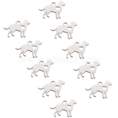 Stainless Steel Color Dog 304 Stainless Steel Charms