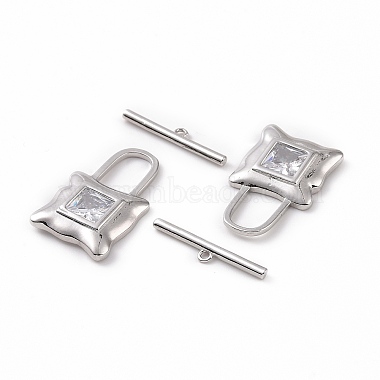 Brass Pave Clear Cubic Zirconia Toggle Clasps(KK-E068-VC181)-3