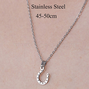 201 Stainless Steel Hook Pendant Necklace(NJEW-OY001-03)-3