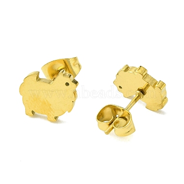 joli petit thème animal 304 boucles d'oreilles à tige en acier inoxydable(EJEW-B041-02E-G)-2