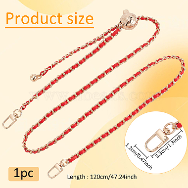 1Pc Adjustable Imitation Leather with Iron Link Purse Chains(FIND-AN0001-18)-2