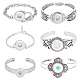 6Pcs 6 Style Alloy Interchangeable Snap Link Cuff Bangles & Charm Bracelets Settings(DIY-DR0001-06)-1