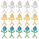 15 pièces pendentif à breloque forme humaine arc-en-ciel en acier inoxydable breloque mixte coloré pour bijoux collier boucle d'oreille fabrication artisanat(JX477A)-1