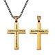 Titanium Steel Cross with Philippians 4:13 Pendant Necklace(JN1050B)-1
