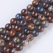 Natural Pietersite Strands, Round, 10mm, Hole: 1.2mm, about 38pcs/strand, 15.6 inch(39.5cm)(G-O183-06C)