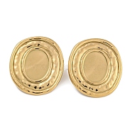 304 Stainless Steel Stud Earring Finding, for Women, Oval, Golden, Tray: 15.5x11.5mm, 26.5x30.5mm(EJEW-U022-06G)