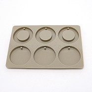 DIY Pendant Silicone Molds, for Resin Casting Molds, Clay Craft Mold Tools, Round Ring and Flat Round Pattern, Gray, 139x205x10mm, Hole: 4mm, Inner Diameter: 60mm(DIY-TAC0015-05)