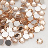 Faceted Glass Flat Back Rhinestone for Nail Art, Grade A, Back Plated, Half Round, Light Peach, 1.9~2mm, about 1440pcs/bag(X-RGLA-C002-SS6-362)