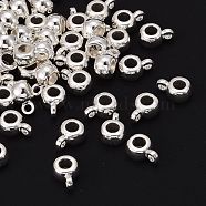Tibetan Style Tube Bails, Loop Bails, Bail Beads, Cadmium Free & Lead Free, Silver Color Plated, 9x5.8mm, Hole: 1.5mm(WAB017H-S-RS)