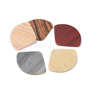 Cellulose Acetate(Resin) Pendants, Fan, Mixed Color, 37.5x47x2.5mm, Hole: 1.5mm(KY-S157-05-M)