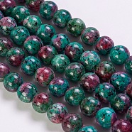 Synthetic Ruby in Zoisite Beads Strands, Round, 8mm, Hole: 1mm, about 49pcs/strand, 15.1 inches(G-K254-05-8mm)