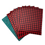 5Pcs Heat Transfer Vinyl Patches, PVC Cutting Mat Pad, Christmas Buffalo Plaid Pattern, Red, 6pcs/set(DIY-SZ0004-14B)