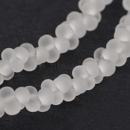 Frosted Bone Glass Bead Strands, WhiteSmoke, 4x2mm, Hole: 0.8mm, about 260pcs/strand, 16.53~16.92 inch(42~43cm)(GLAA-J080-A01)