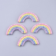 Non Woven Fabric Costume Accessories, with Sequins/ Paillettes and Plastic, Rainbow, Colorful, 29~30x60~62x5mm(X-FIND-T056-01)