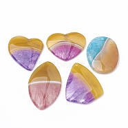 Dyed Natural Crackle Agate Pendants, Mixed Shape, Mixed Color, 35~54x33~40x5~6mm, Hole: 1~1.5mm(G-S330-06)