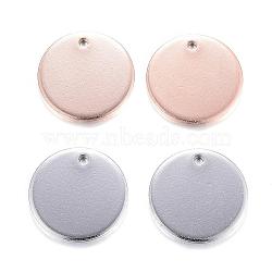 304 Stainless Steel Charms, Stamping Blank Tags, Smooth Surface, Flat Round, Mixed Color, 15x1mm, Hole: 1.5~2mm(STAS-G122-23)