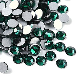 Glass Flat Back Rhinestone, Grade A, Back Plated, Faceted, Half Round, Emerald, 3.8~4mm, about 1440pcs/bag(RGLA-C002-SS16-218)