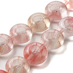 Cherry Quartz Glass Beads Strands, Rondelle, 10~10.5x4~4.5mm, Hole: 1.2mm, about 20pcs/strand, 7.95''(20.2cm)(G-P536-A15-01)