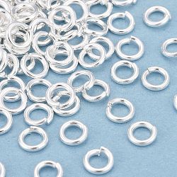 Rack Plating Brass Jump Rings, Open Jump Rings, Long-Lasting Plated, 925 Sterling Silver Plated, 5x1mm, 18 Gauge, Inner Diameter: 3mm(X-KK-O139-18N-S)