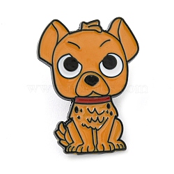 Zinc Alloy Brooches, Enamel Pins, Black, Animals, Dog, 30.5x23x1.5mm(JEWB-O017-01A)