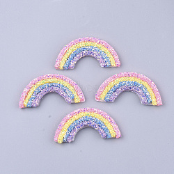 Non Woven Fabric Costume Accessories, with Sequins/ Paillettes and Plastic, Rainbow, Colorful, 29~30x60~62x5mm(X-FIND-T056-01)