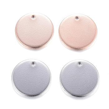 304 Stainless Steel Charms, Stamping Blank Tags, Smooth Surface, Flat Round, Mixed Color, 15x1mm, Hole: 1.5~2mm