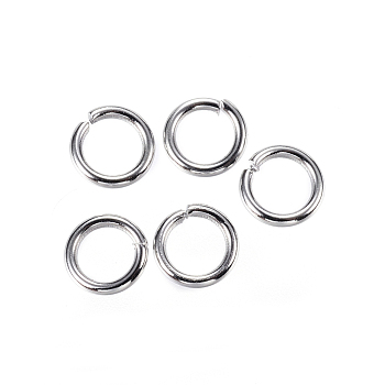 304 Stainless Steel Open Jump Rings, Stainless Steel Color, 18 Gauge, 6x1mm, Inner Diameter: 4mm, about 215pcs/20g