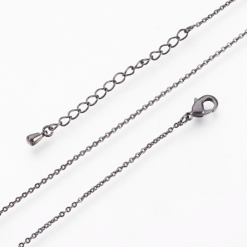 Brass Cable Chain Necklaces Making, with Lobster Claw Clasp, Gunmetal, 17.51 inch(44.5cm)