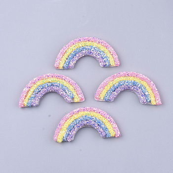 Non Woven Fabric Costume Accessories, with Sequins/ Paillettes and Plastic, Rainbow, Colorful, 29~30x60~62x5mm