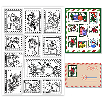 PVC Plastic Stamps, for DIY Scrapbooking, Photo Album Decorative, Cards Making, Stamp Sheets, Christmas Socking, 16x11x0.3cm